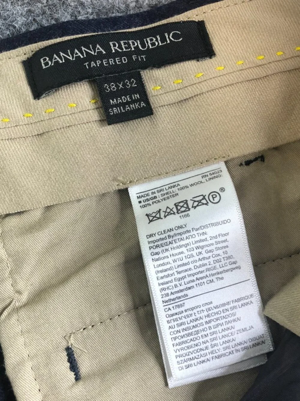 Banana Republic Pants Mens 38x32 Navy Blue Vitale Barberis Canonico Flannel 120s